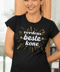 Morsom t-skjorte Verdens beste kone med teksten verdens beste kone