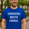 Morsom t-skjorte Verdens beste onkel med teksten VERDENS BESTE ONKEL