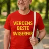 Morsom t-skjorte Verdens beste svigerfar med teksten VERDENS BESTE SVIGERFAR