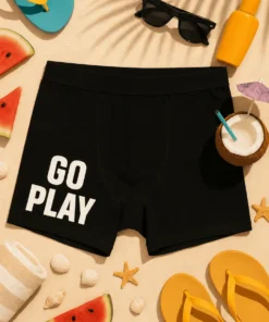 Morsomme boksershorts Go play med trykket GO PLAY