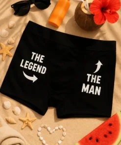 Morsomme boksershorts Legenden mannen med trykket THE LEGEND THE MAN