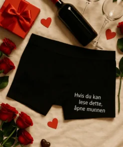 Morsomme boksershorts med teksten Hvis du kan lese dette, åpne munnen