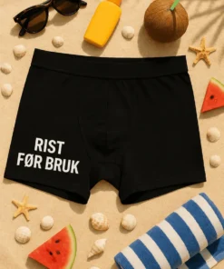 Morsomme boksershorts Rist før bruk med trykket RIST FØR BRUK