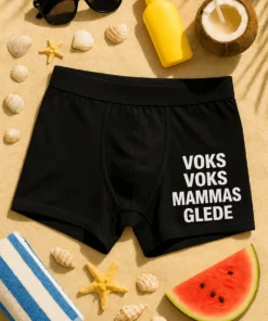 Morsomme boksershorts med teksten VOKS VOKS MAMMAS GLEDE