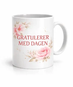 Morsomt krus Gratulerer med dagen med teksten GRATULERER MED DAGEN